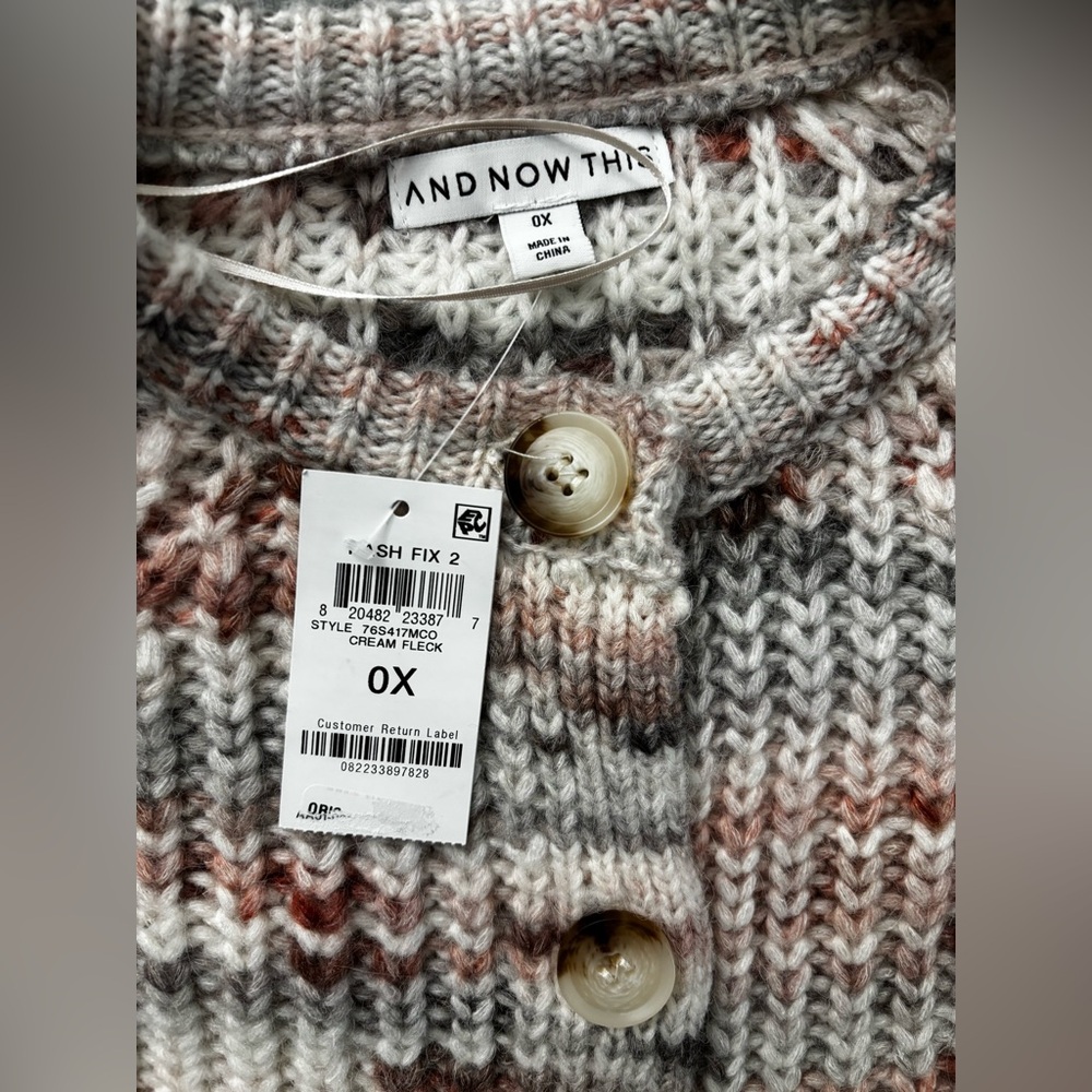 Cozy Multicolor Knit Sweater plus size - Picture 4 of 5